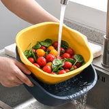 2 In 1 Multipurpose Plastic Washing Bowl With Drain Basket (1 Pc)