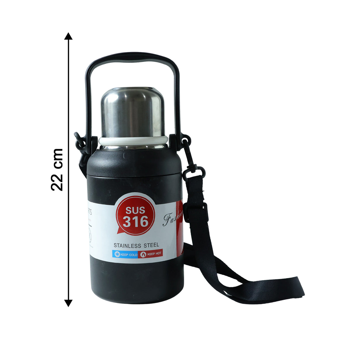 Premium Vacuum Insulated Stainless Steel Bottle Cup With Handle (900ml Approx)
